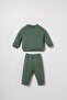 Baby Boy Embroidered Brown Long Sleeve Pajama Set Usb3170-C-V5