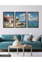 Sea View 3 Piece Wooden Framed Painting Act - 4