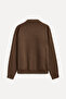 Men's Brown Polo Collar Zippered Knitwear Cardigan - 2