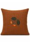 Hand Embroidered Autumn Themed 2-Piece 45 X 45 Linen Throw Pillow Covers - 3