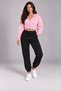 Women's Hooded Zippered Cropped Elastic Cuffed Sweatpants 3 Thread Rastered Set - 3