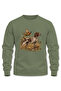 Pointer Nature Themed Crew Neck Long Sleeve 3 Thread Threaded Hunter Sweatshirt