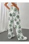 Women's White Color Tubular Leg 3 Thread Fleece Lined Sweatpants Length 100 cm - 3