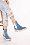 Genuine Leather Double Elastic Casual Lightweight Boots Shakira Blue - 2