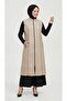 Women's Middle-Aged and Older Women's Sports Thin Quilted Vest with Zippered Front and Pockets, Stylish Collar