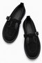 Women's Buckle Belted Loafer Black Suede - 4