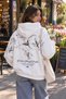 Unisex Oversize Turna Embroidered Hooded Sweatshirt Hoodie White - 2