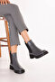 Genuine Leather Double Elastic Casual Lightweight Boots Shakira Gray - 4