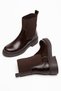 Women's Brown Knitwear Socks Thick Sole Chelsea Boots 55