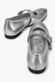 Women's Pin Buckle Elastic Ballerinas Silver Crinkled - 3
