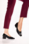 Women's Genuine Leather Short Heeled Shoes Special for Bone Protrusion Vdt.05 Black Croco - 3