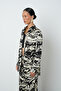 Women's Fluid Patterned Oversize Shirt - 3