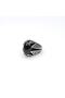 Triangle spear patterned oltu stone men's ring
