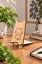 Wooden Phone Holder with Cat Figure - 5