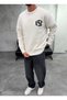 Est Written Crew Neck Ecru Sweatshirt - 2