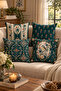 Double-Sided Printed 4-Piece Throw Pillow Cover Set 6Esld1