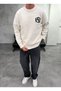 Est Written Crew Neck Ecru Sweatshirt