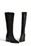 Z308106002 Black Suede Thick Heeled Women's Boots - 7