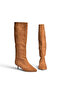 Z726103402 Tan Suede Short Thin Heeled Women's Boots - 7