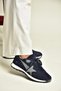 Z312516661 Navy Blue Genuine Leather Suede Women's Sports Shoes Sneakers - 3