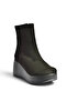 Z946051902 Black Suede Wedge Sole Women's Boots - 5