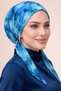 Women's Batik Patterned Practical Ready-To-Wear Scarf Bonnet with Elastic Backing