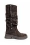 Women's Brown Suede Buttoned Boots That Can Be Worn in Two Ways - 5