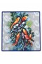 Satensi Square Shawl Women's Orange - Blue