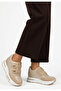 Rete Premium 7cm Hidden Heel Beige Velcro Glitter Women's Sneaker - 3