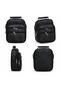 Men's Black Vegan Leather Hand and Shoulder Bag with Adjustable Cross Strap Daily Bag (Medium Size) - 4
