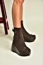 Z946052701 Brown Nubuck Wedge Sole Women's Boots - 3