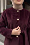 Buttoned Front Fox Fur Coat 50719 - Mürdüm - 3
