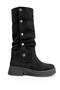 Women's Black Suede Buttoned Boots That Can Be Worn in Two Ways - 4