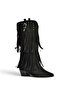 Z726107102 Black Suede Thick Heeled Tasseled Women's Boots - 6