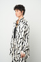 Women's Wave Patterned Black - White Oversize Shirt - 2