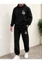 Men's Claw Visual Print Hooded Top and Bottom Track Suit Set