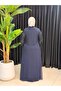 Double Evening Dress with Sequined Sleeves - 5