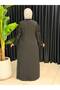 Double Evening Dress with Sequined Sleeves - 5
