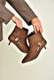 Z518031102 Brown Suede Thin Heeled Women's Boots