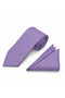 8 cm Lilac Patterned Tie and Handkerchief Set - 2
