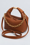 Women's Vegan Leather Clip Buckle Chain Strap Bag - 2