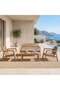 GOLDENIA OUTDOOR SOFA SET 2+1+1+COFFEE TABLE - WOODEN - 2