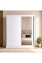 FLEXO 2 DOOR SLIDING WARDROBE WITH MIRROR - WHITE - 2