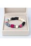 Colorful Beaded Elastic Women's Bracelet – Stylish Accessory with Fuchsia Black and Ecru Details - 3