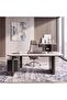 MONARQUE EXECUTIVE DESK WITH SIDE CABINET MARBLE - BEIGE & BROWN - 2