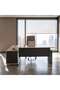 OLSON OFFICE DESK RIGHT SIDE RETURN ADJUSTABLE HEIGHT 200CM W X 70-120CM H -NATURAL & DARK GREY - 3