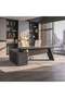 GEKKO OFFICE DESK RIGHT SIDE RETURN 200CM - DARK OAK & MIDDLE GREY