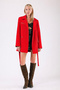 Red Leather Trimmed Cashmere Coat - 3