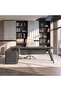 GEKKO OFFICE DESK RIGHT SIDE RETURN 240CM - DARK OAK & MIDDLE GREY - 2