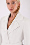 White Leather Trimmed Cashmere Coat - 7
